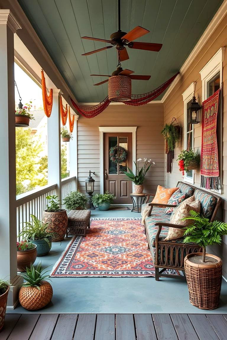 Bohemian Chic Outdoor Escape - 24 Three Season Porch Ideas