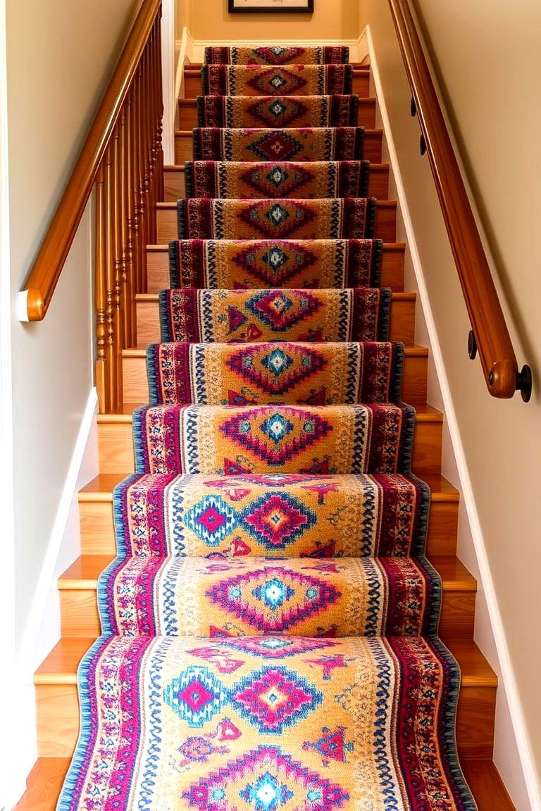Bohemian Chic Runner - 24 Stair Runner Ideas