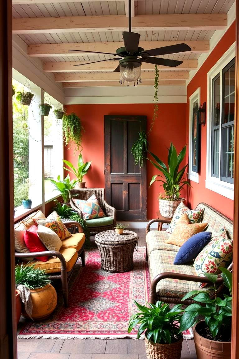 Bohemian Chic Vibe - 24 Enclosed Porch Ideas