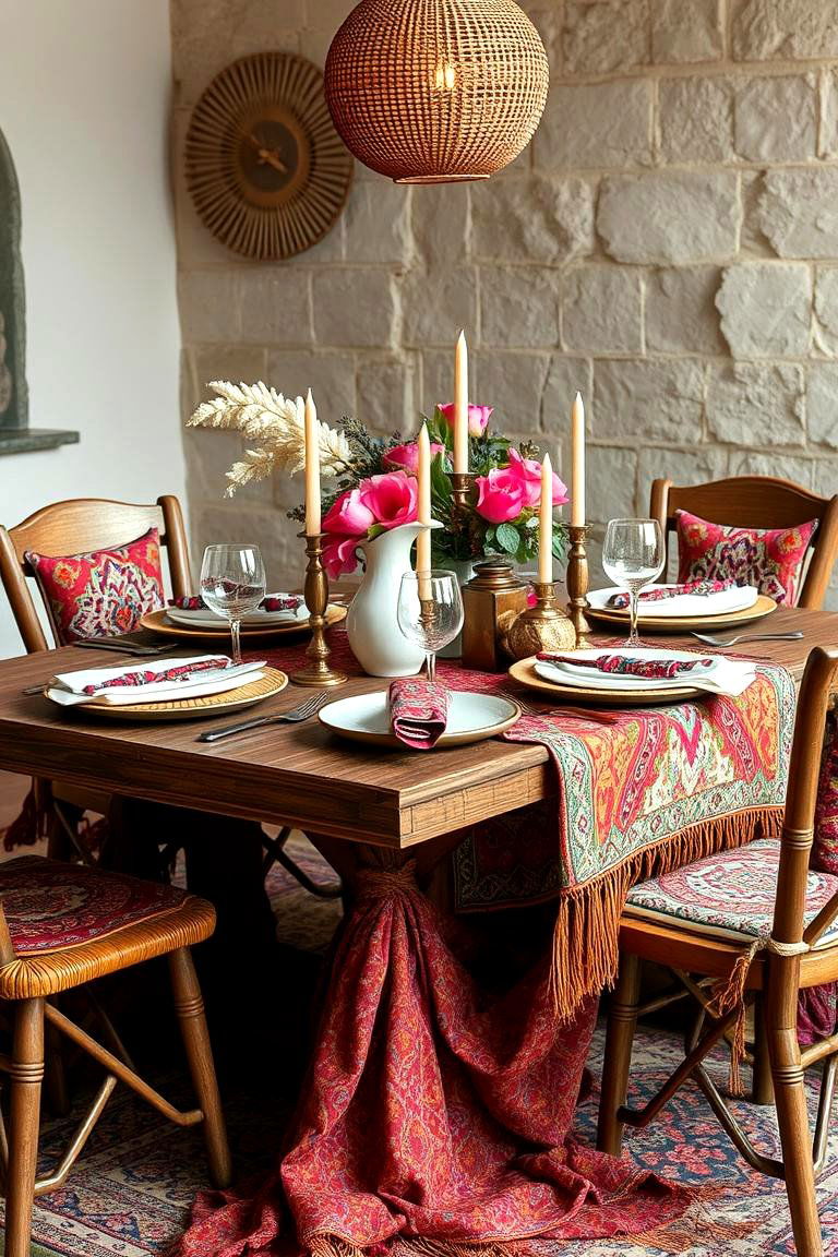 Bohemian Chic Vibes - 24 Round Table Decor Ideas