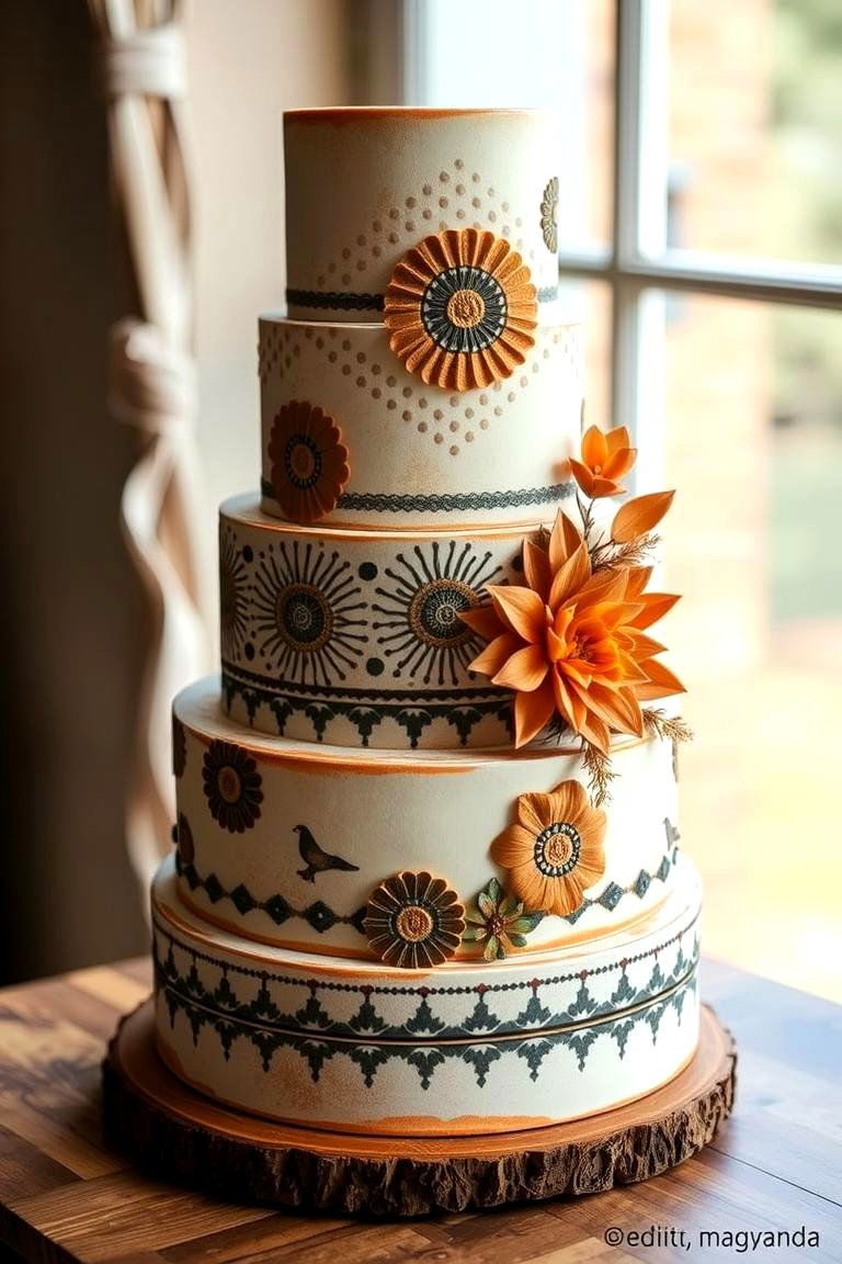 Bohemian Chic Wedding Cake - 24 Wedding Cake Ideas