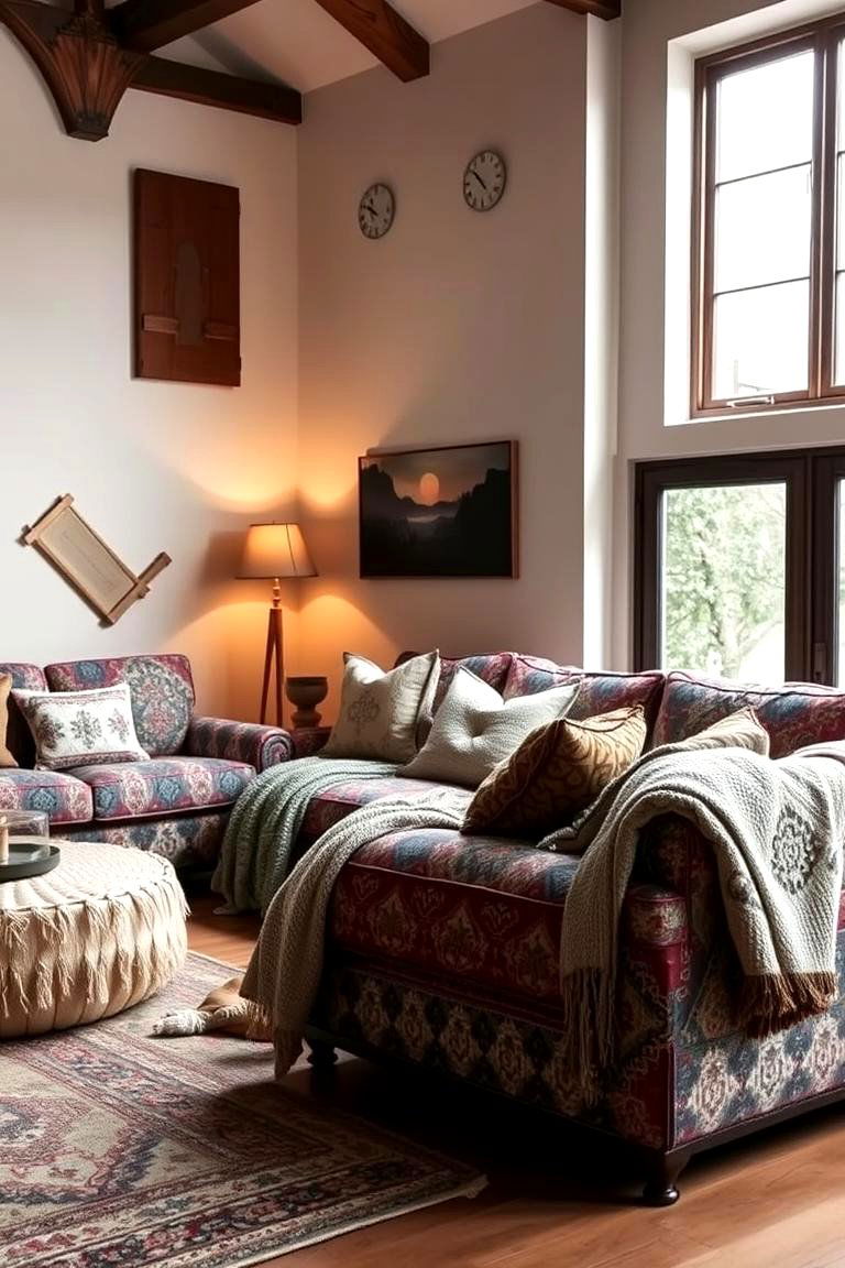 Bohemian Comfort - 24 Mismatched Sofas in Living Room Ideas