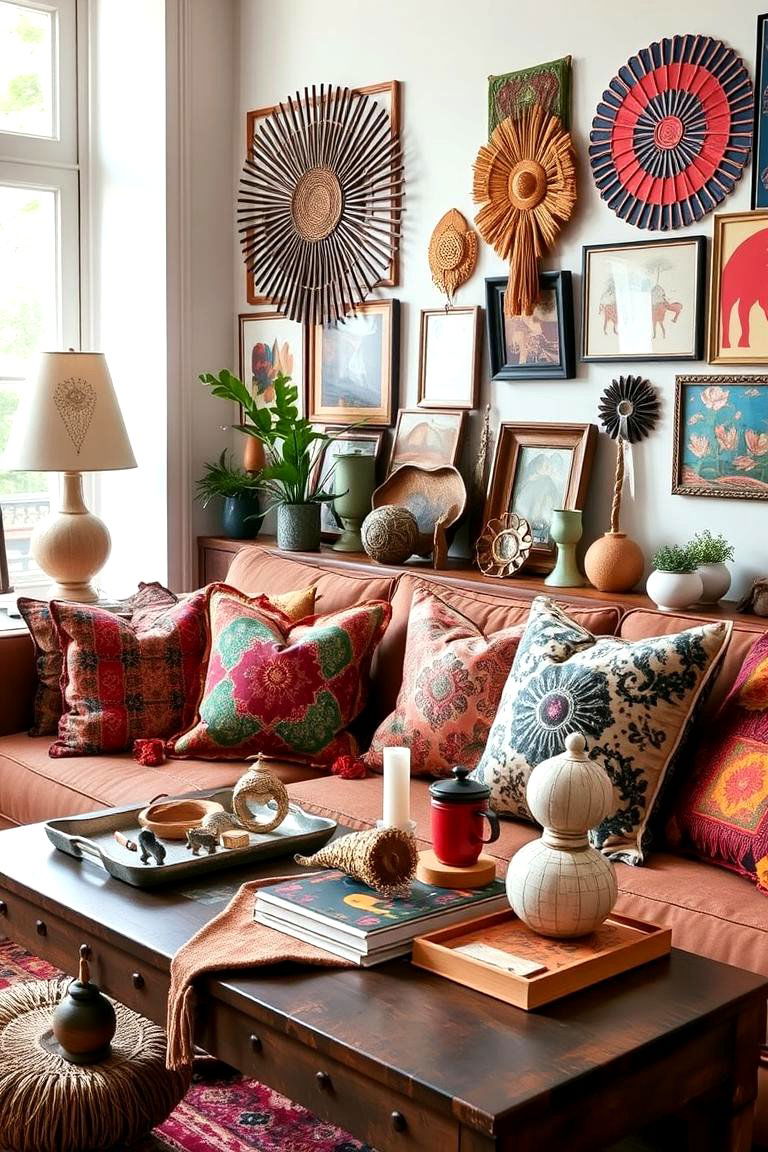 Bohemian Eclectic Mix - 24 Sofa Table Decor Ideas