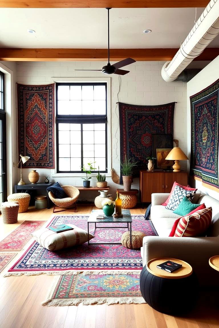Bohemian Flair with Eclectic Decor - 24 Loft-style Living Room Ideas