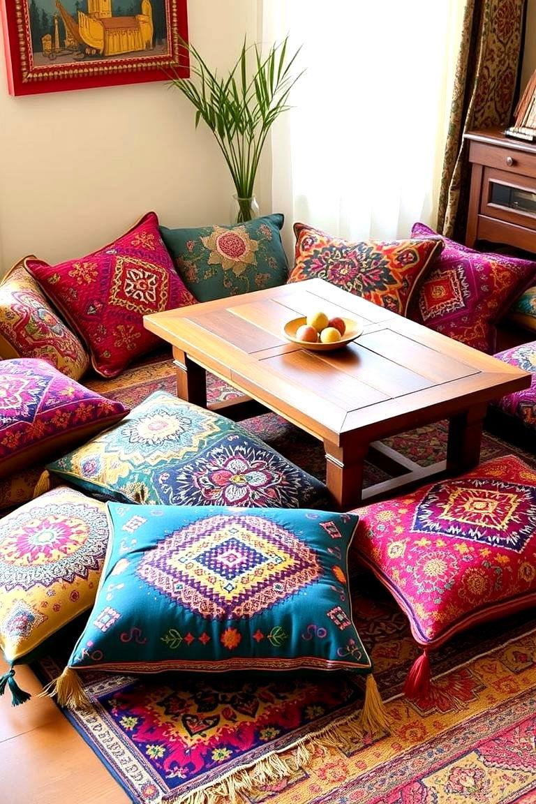 Bohemian Floor Pillows for a Cozy Aesthetic - 24 Floor Seating Ideas