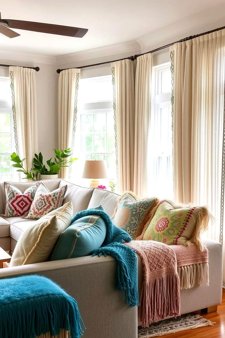 Bohemian Fringe Details - 24 Gypsy Bohemian Living Room Ideas