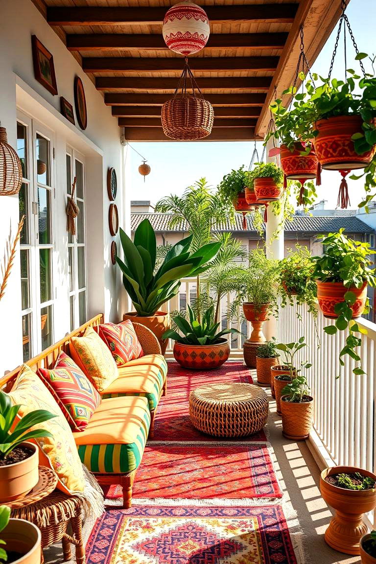 Bohemian Garden Haven - 24 Large Balcony Ideas