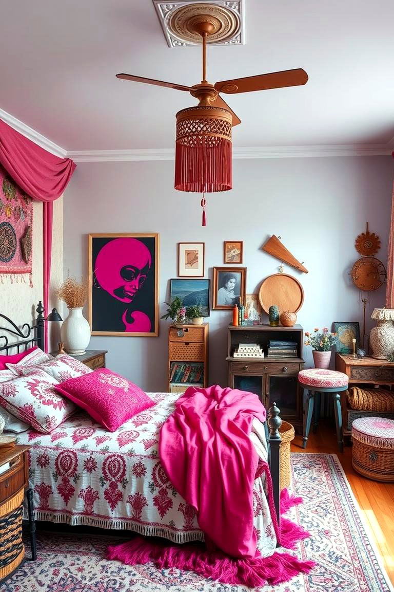 Bohemian Hot Pink Style - 24 Hot Pink Bedroom Ideas