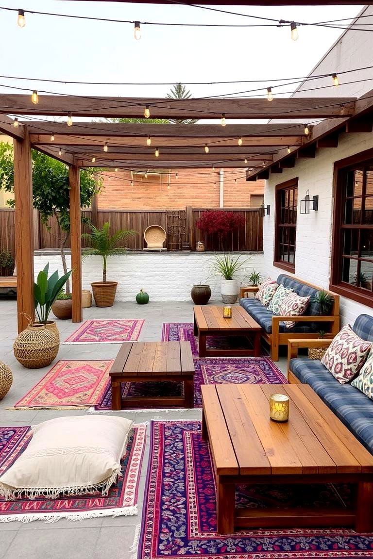 Bohemian Inspired Outdoor Lounge - 24 Outdoor Dining Area Ideas