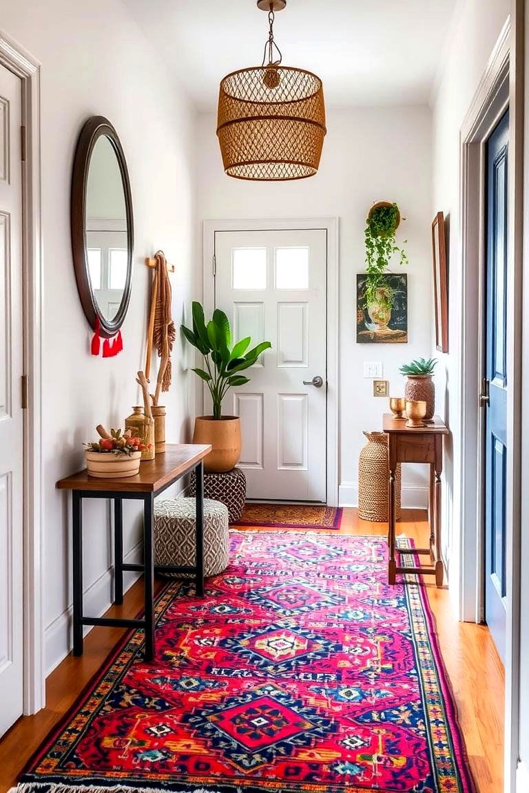 Bohemian Inspired Rug - 24 Entryway Rug Ideas