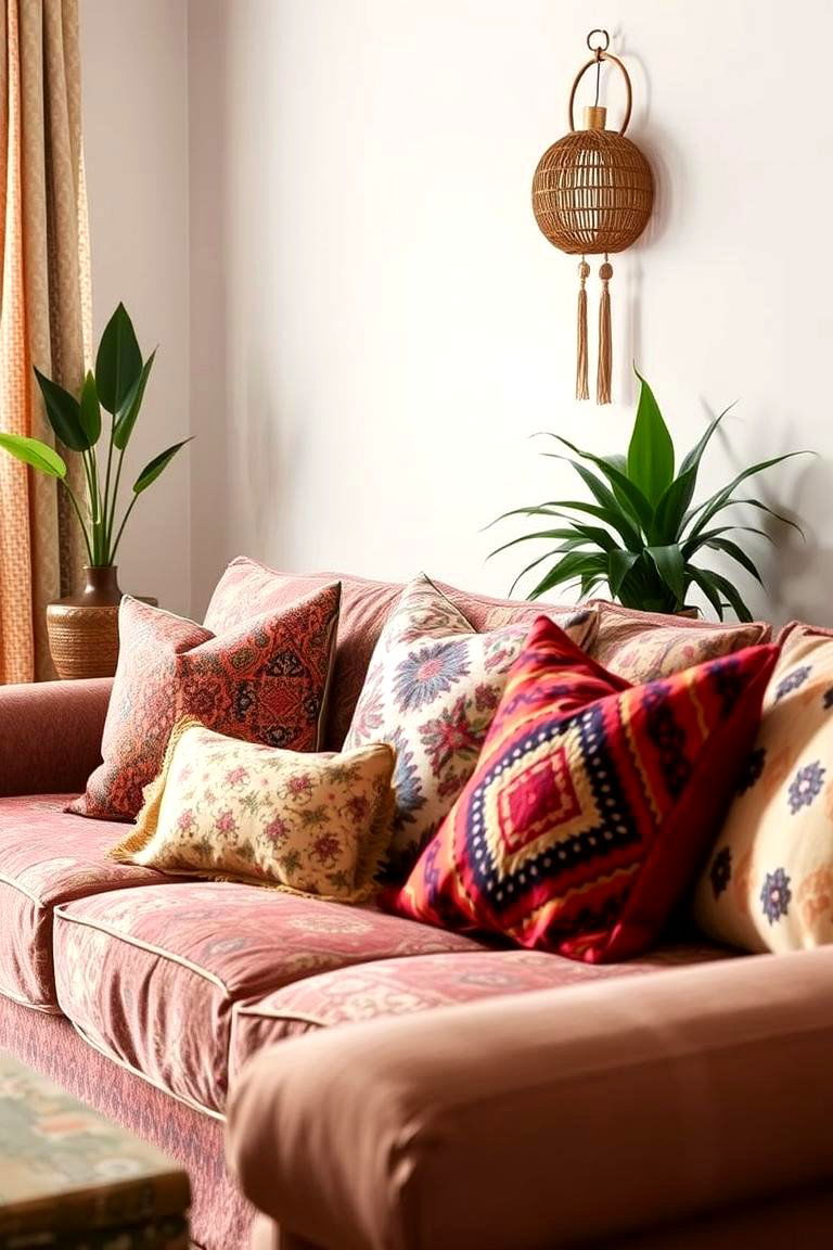 Bohemian Inspired Sofa - 24 Living Room Couch Ideas