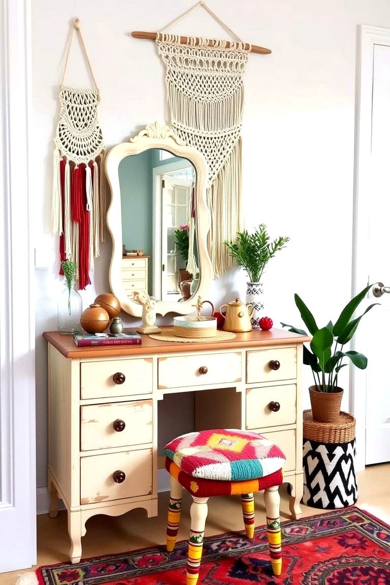 Bohemian Inspired Vanity - 24 Vanity Room Ideas