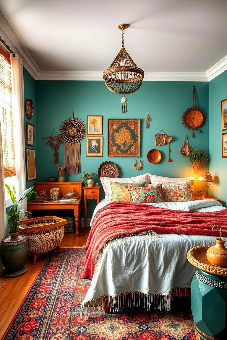 Bohemian Jade Flair - 24 Jade Green Bedroom Ideas