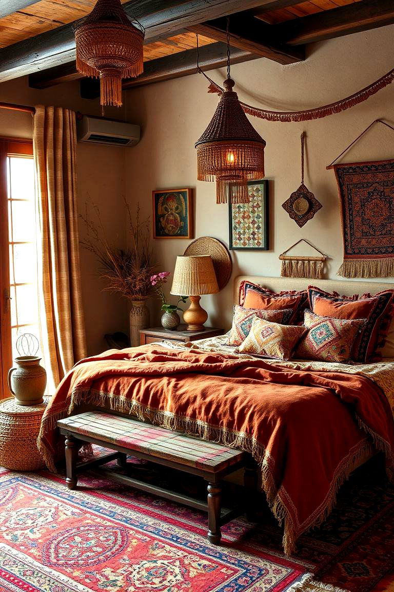 Bohemian Luxe Space - 24 Large Bedroom Design Ideas