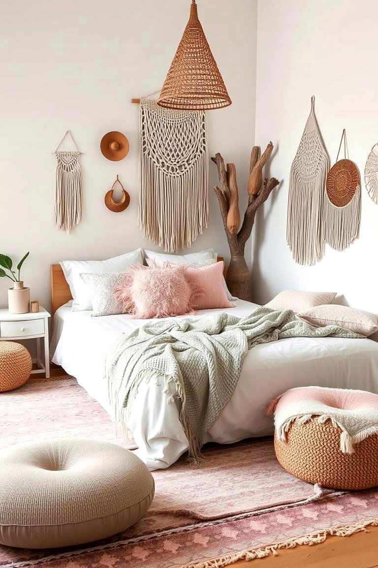 Bohemian Pink and Grey Vibe - 24 Pink and Grey Bedroom Ideas