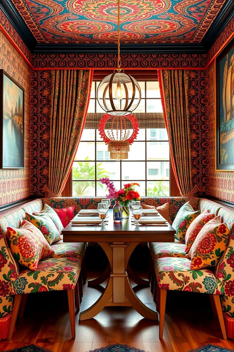Bohemian Printed Panels - 24 Dining Room Window Treatments