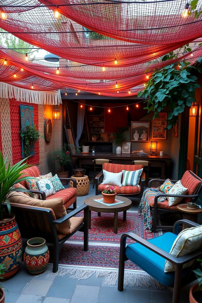 Bohemian Relaxation Space - 24 Sunken Patio Ideas