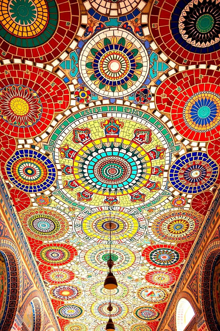 Bohemian Rhapsody with Mosaic Tiles - 24 Sunroom Ceiling Ideas