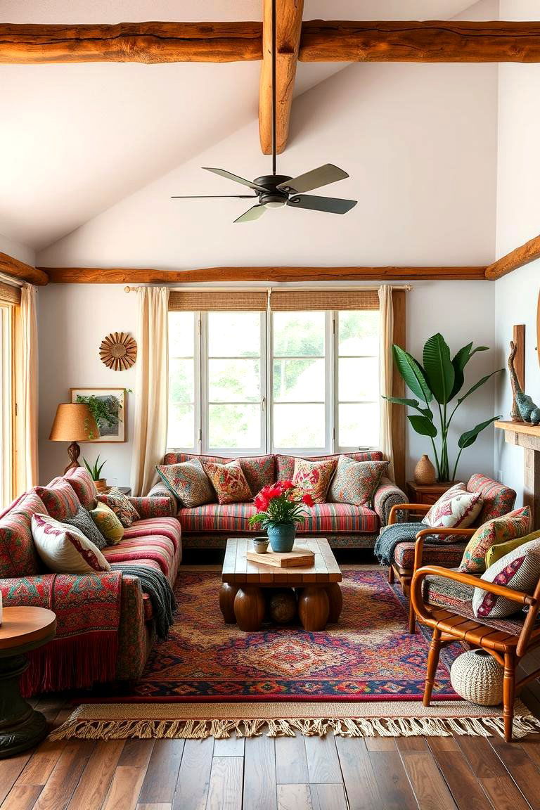 Bohemian Rustic Fusion - 24 Rustic Living Room Ideas