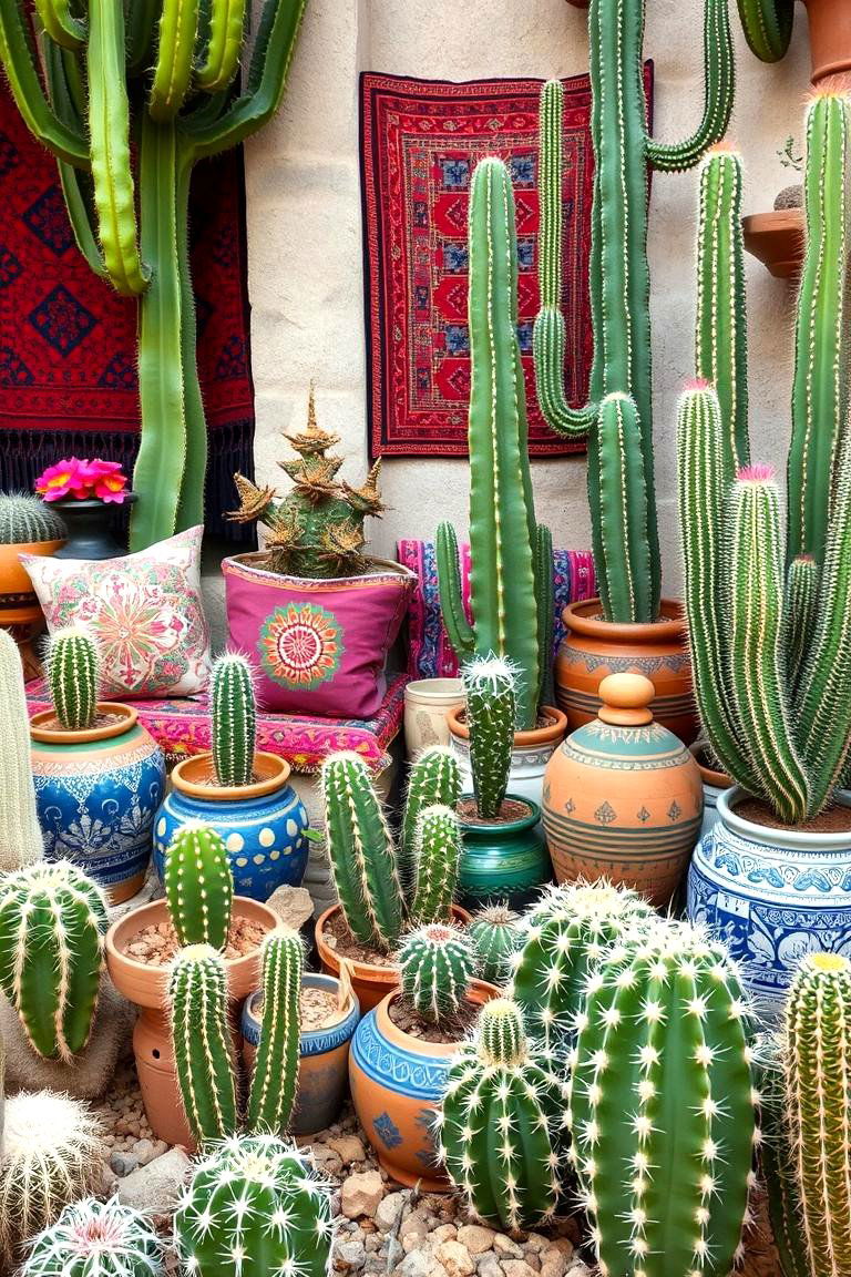 Bohemian Style Cactus Garden - 24 Cactus Garden Ideas