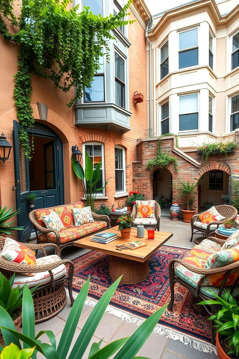 Bohemian Style Haven - 24 townhouse patio ideas