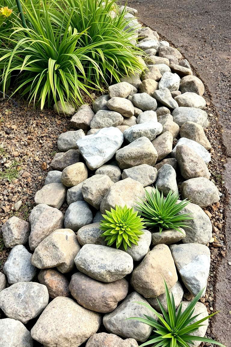 Bohemian Style Rock Edging - 24 River Rock Edging Ideas