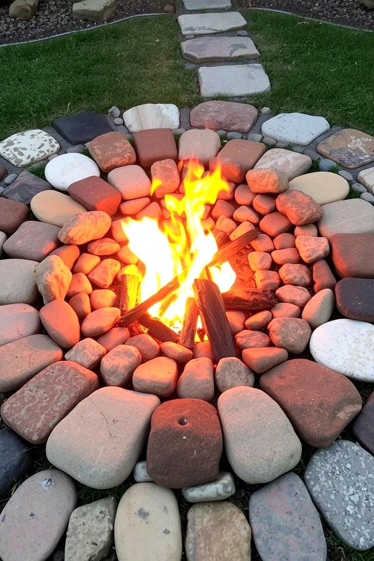 Bohemian Style Rock Fire Pit - 24 Rock Fire Pit Ideas
