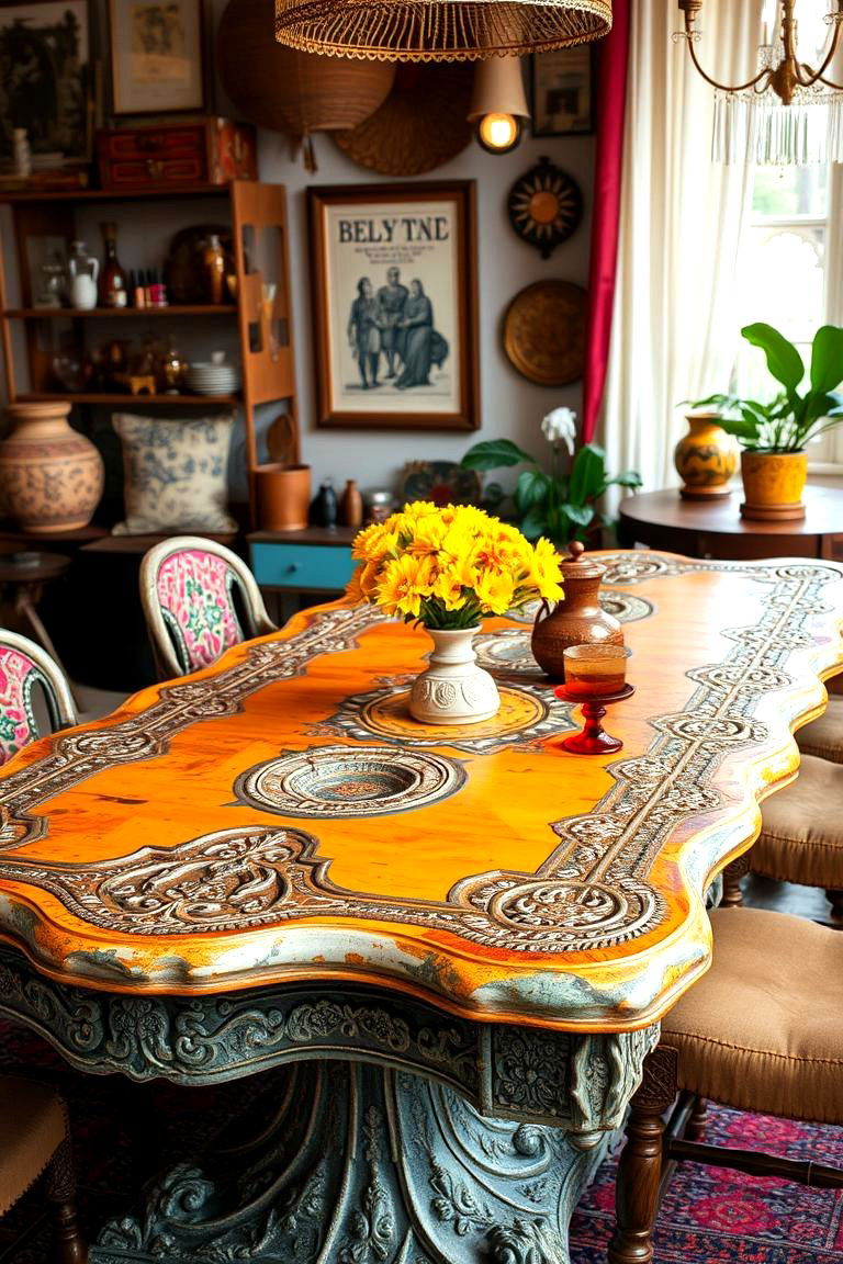Bohemian Style Table - 24 Table Design Ideas