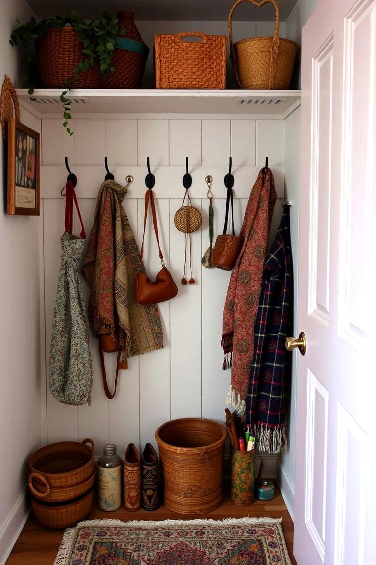 Bohemian Styled Coat Closet - 24 Coat Closet Ideas
