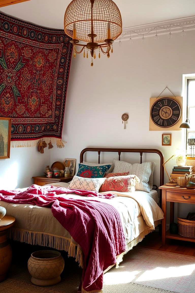 Bohemian Tapestry Accents - 24 Hippie Bedroom Ideas
