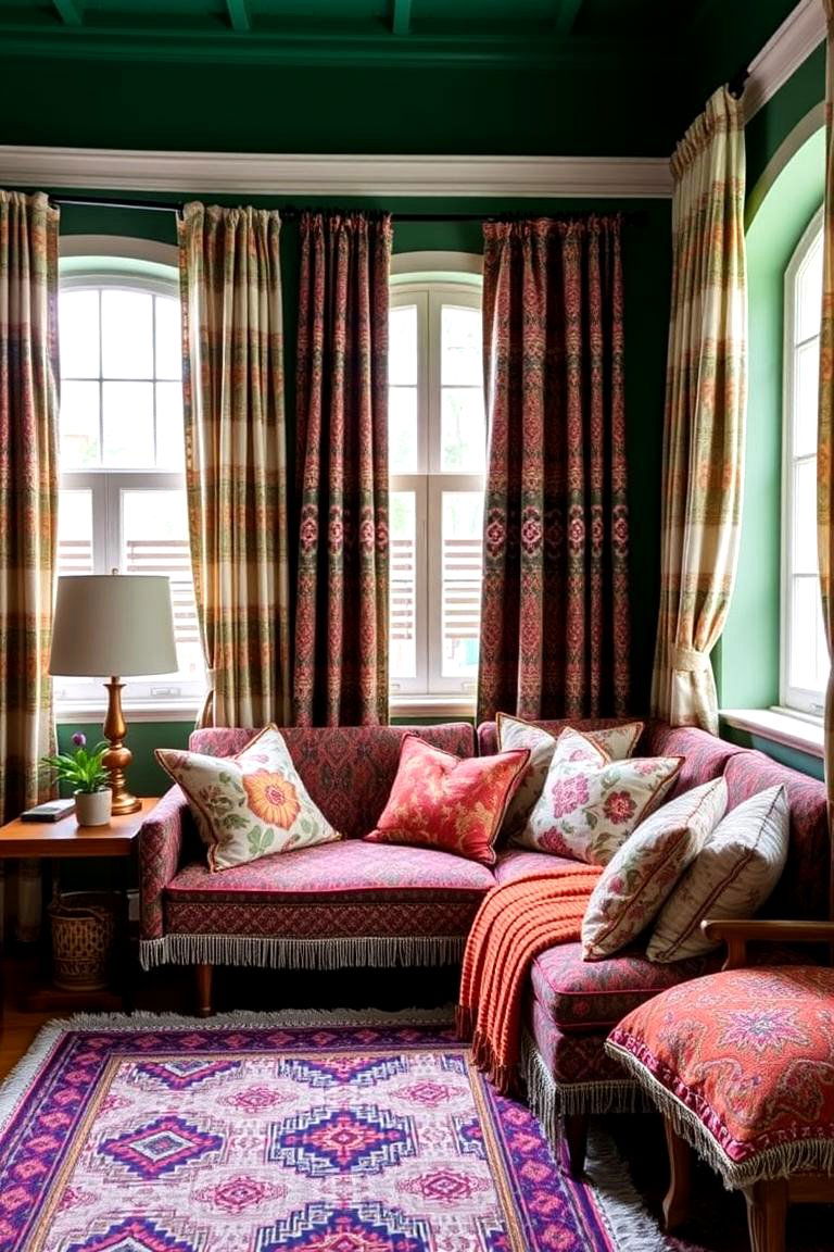 Bohemian Textiles and Patterned Fabrics - 24 Boho Farmhouse Decor Ideas