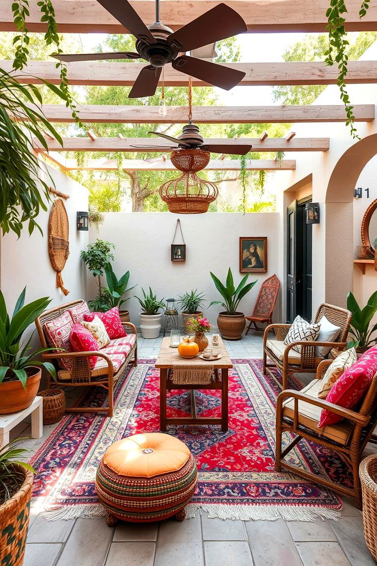 Bohemian Textiles and Patterns - 24 Patio Decor Ideas