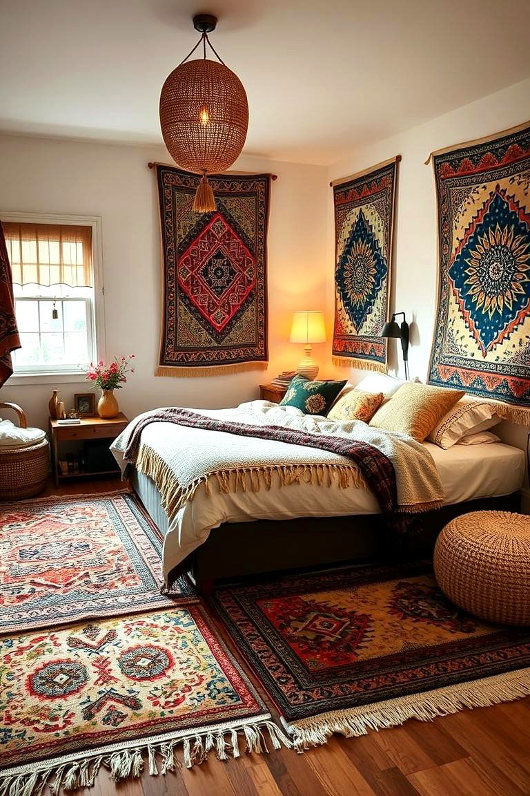 Bohemian Texture Layers - 24 Hipster Bedroom Ideas
