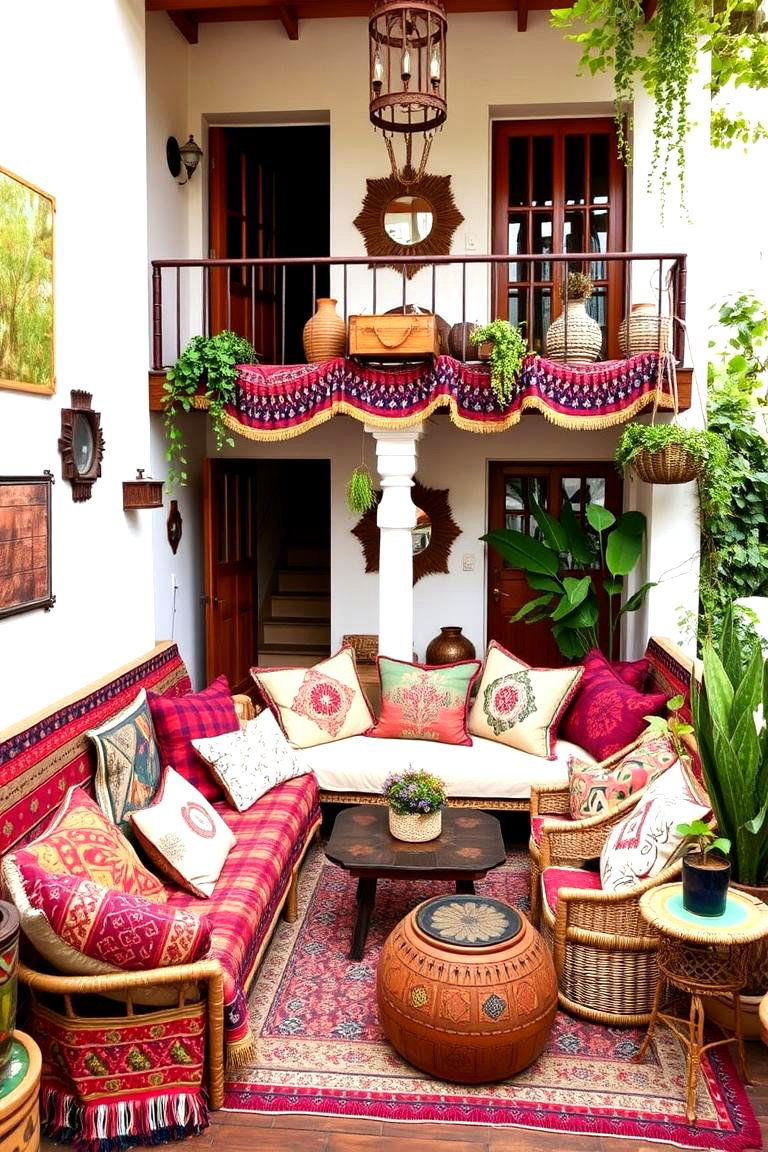 Bohemian Vibe Balcony - 24 Second Story Balcony Ideas