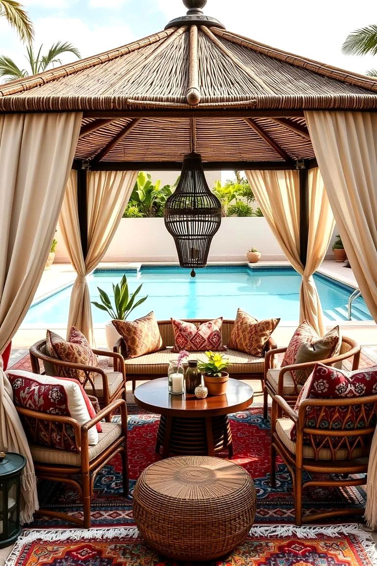 Bohemian Vibe Gazebo - 24 Pool Gazebo Ideas