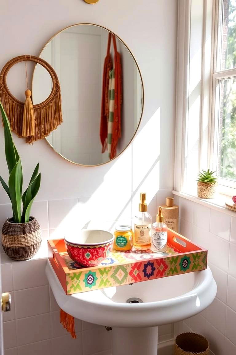 Bohemian Vibe Tray - 24 Bathroom Tray Ideas