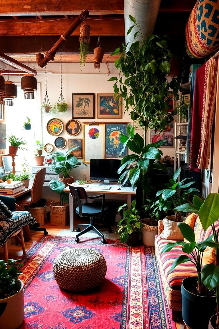 Bohemian Vibes - 24 basement office ideas