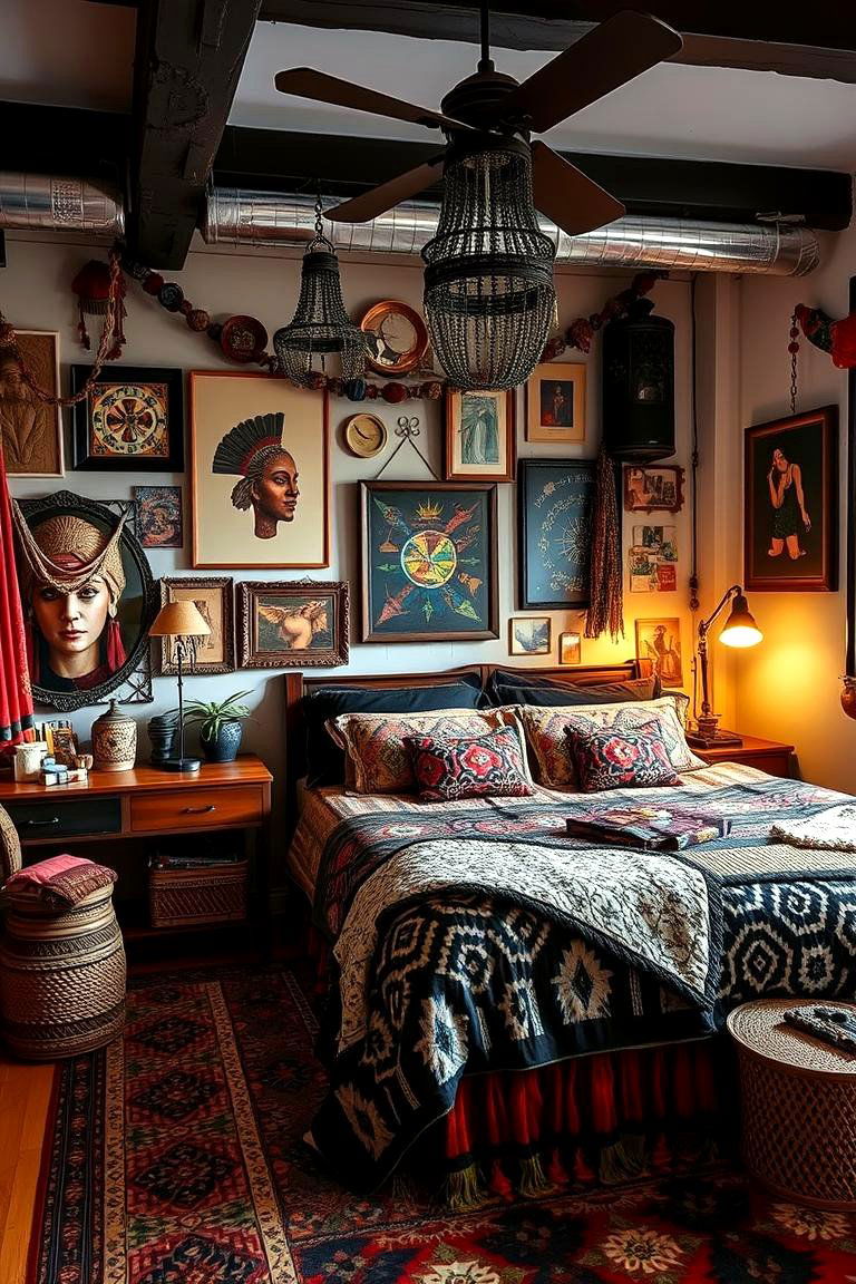 Bohemian Vibes Eclectic Black and Brown Decor - 24 Black and Brown Bedroom Ideas