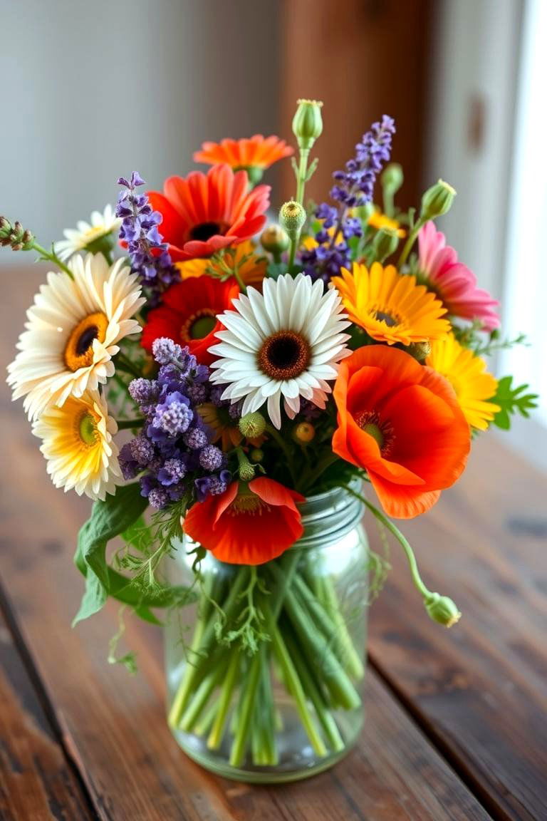 Bohemian Wildflower Bouquet - 24 Flower Centerpiece Ideas