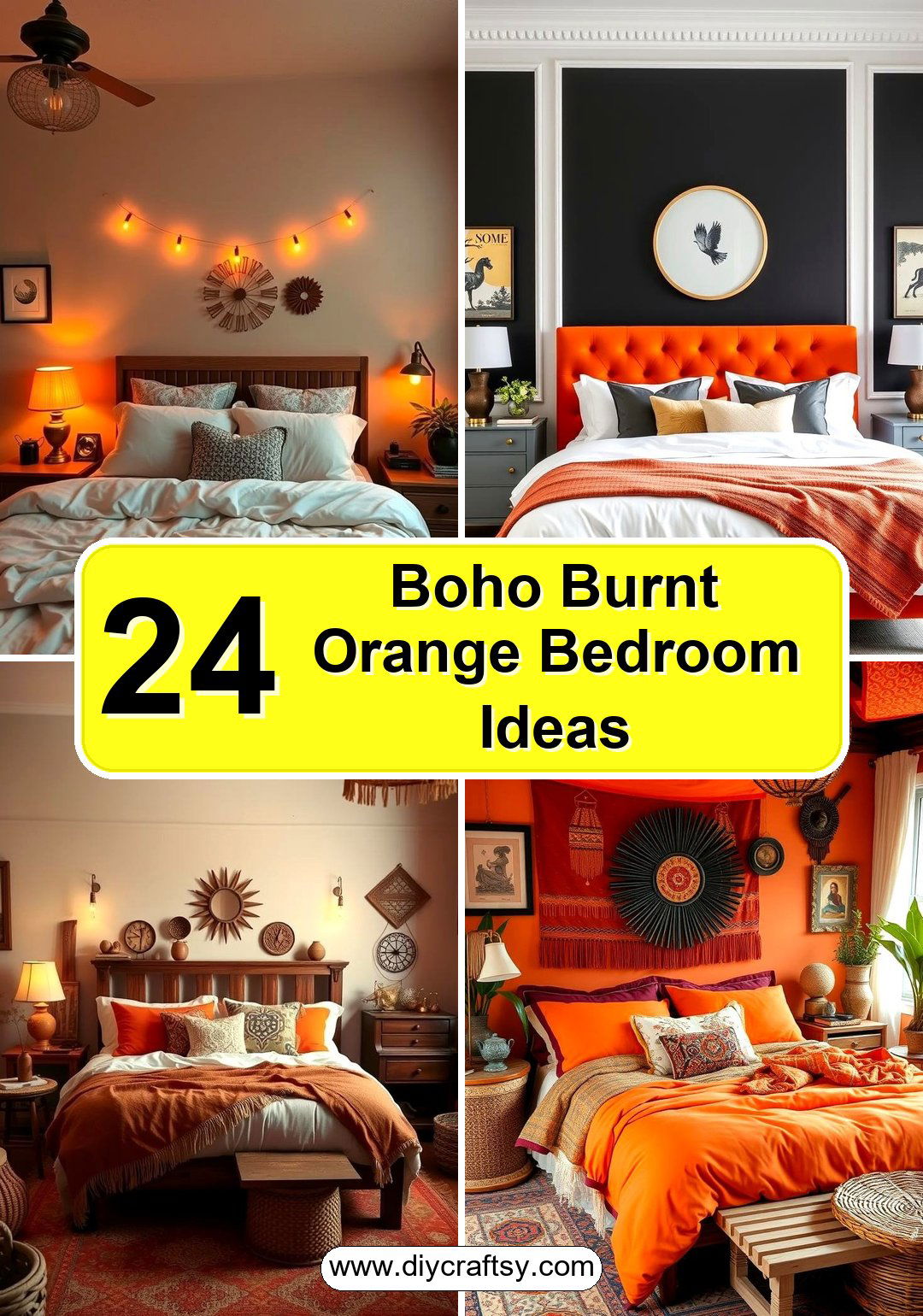 Boho Burnt Orange Bedroom Ideas