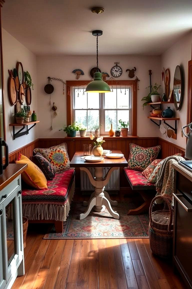 Boho Chic Dining Nook - 24 Boho Kitchen Ideas