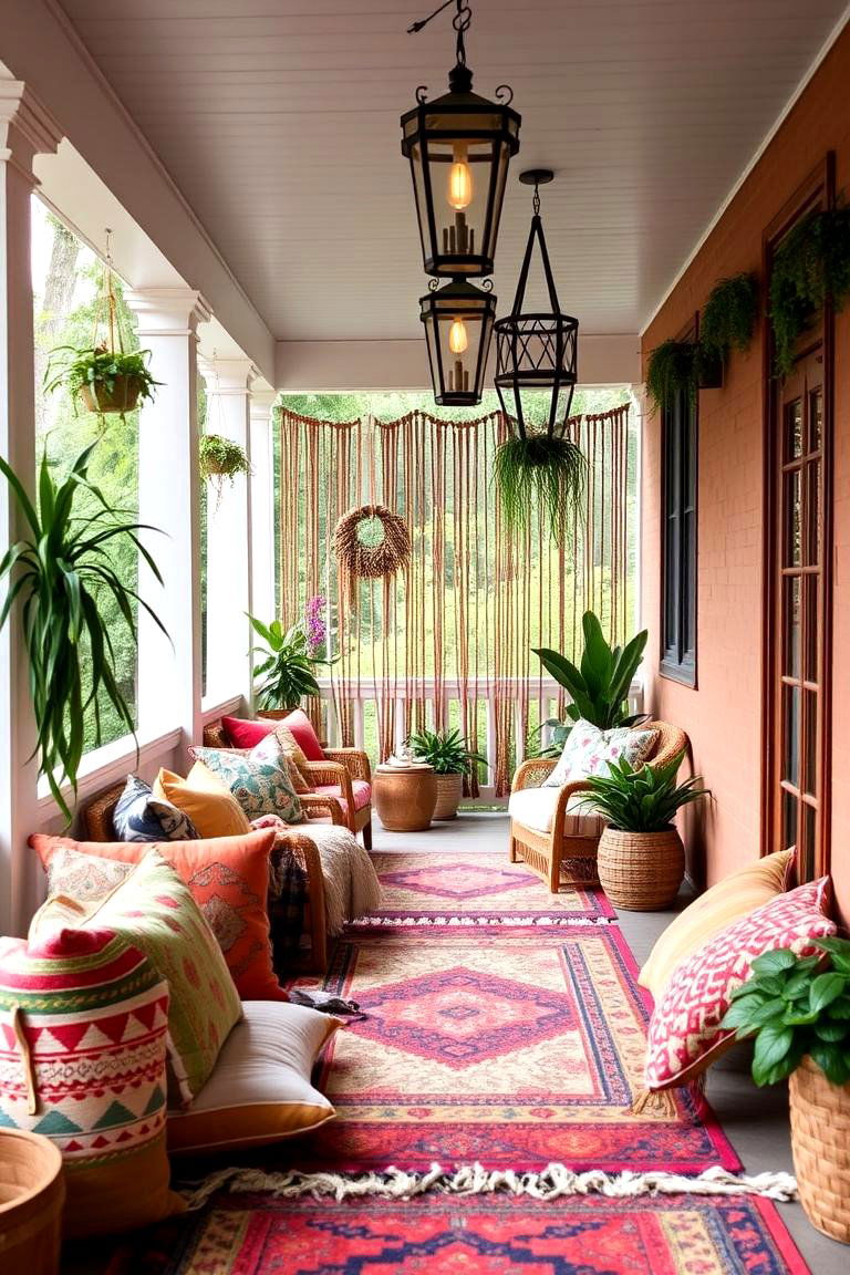Boho Chic Vibes - 24 Modern Front Porch Ideas