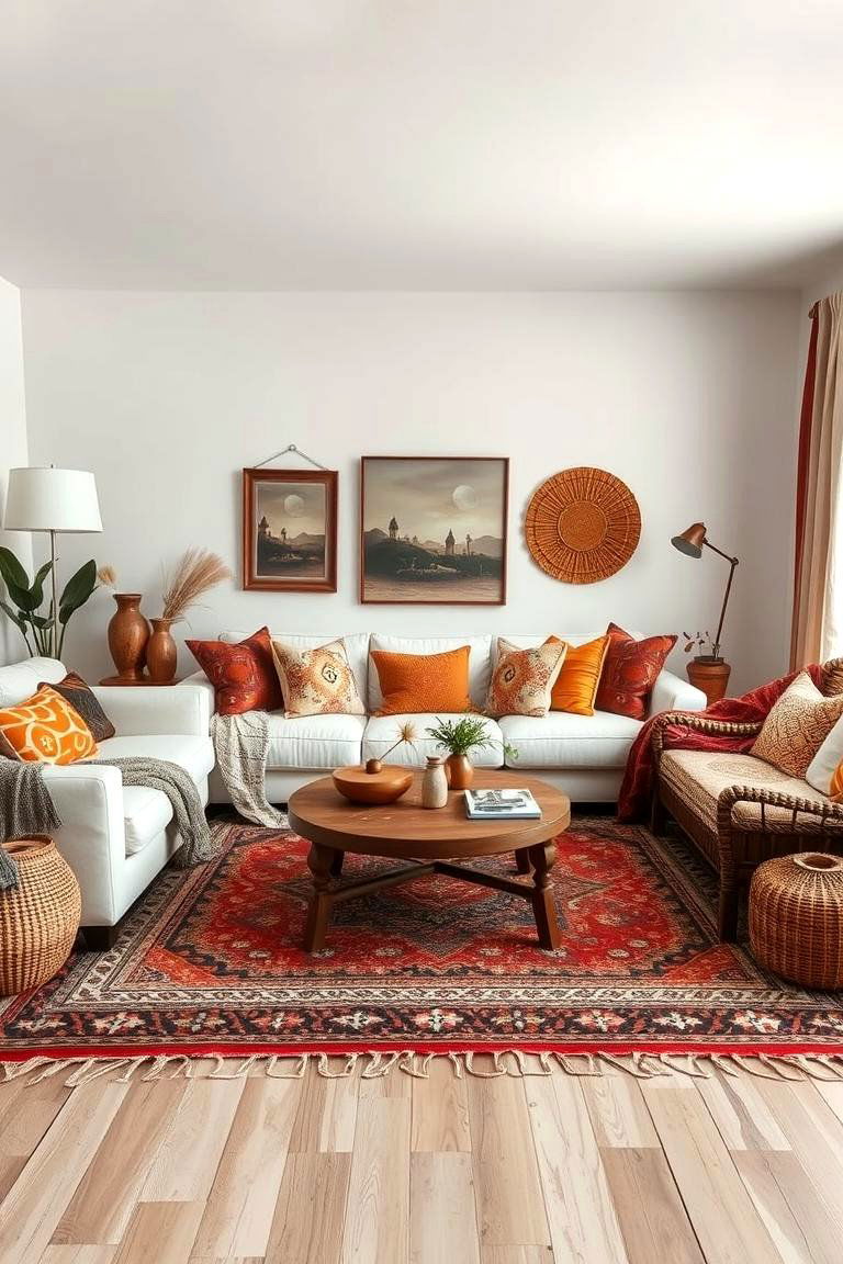 Boho Inspired Warmth - 24 White Couch Living Room Ideas