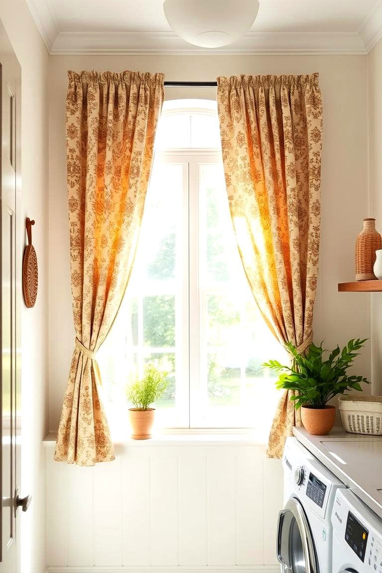 Boho Inspired Window Treatments - 24 Boho Laundry Room Ideas