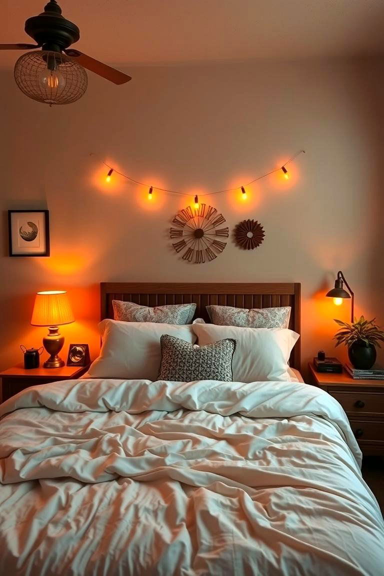 Boho Lighting with a Burnt Orange Glow - 24 Boho Burnt Orange Bedroom Ideas