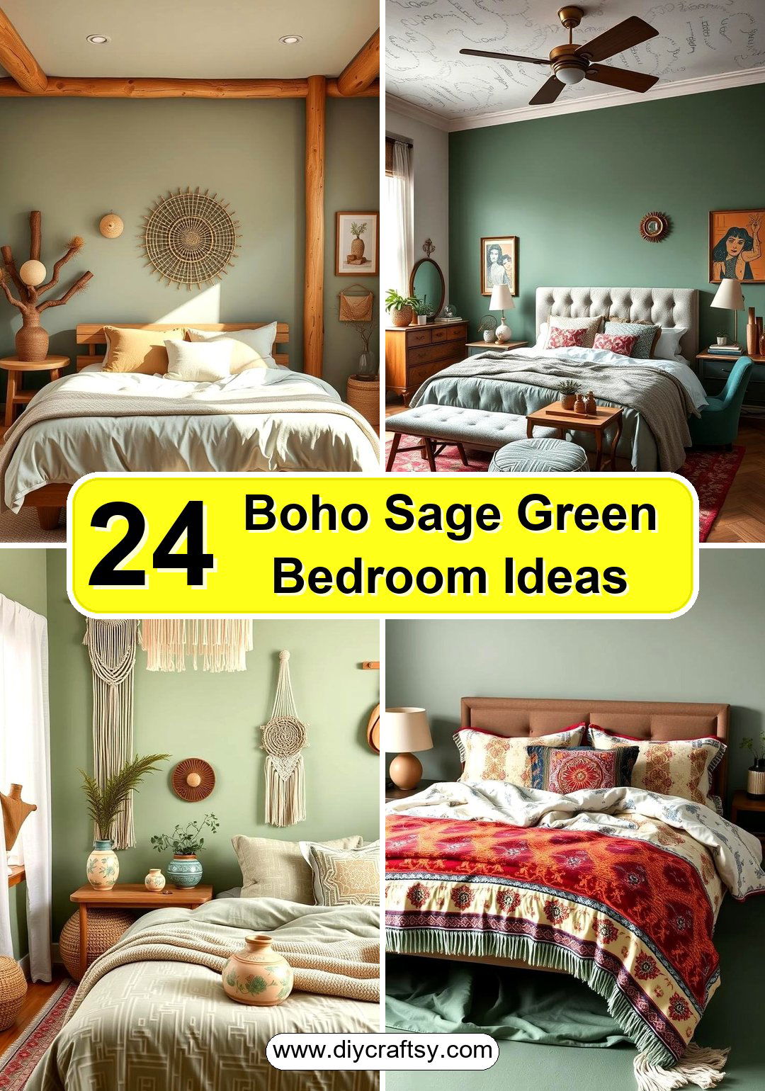 Boho Sage Green Bedroom Ideas