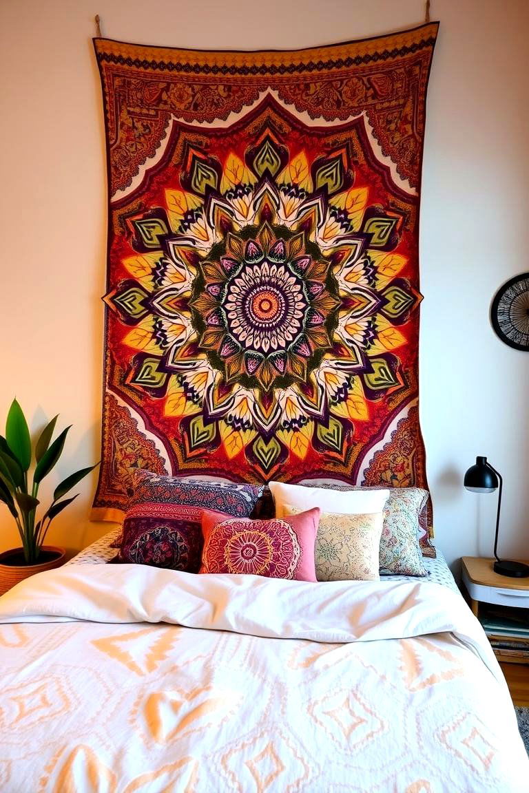 Boho Tapestries - 24 Bedroom Wall Decor Ideas
