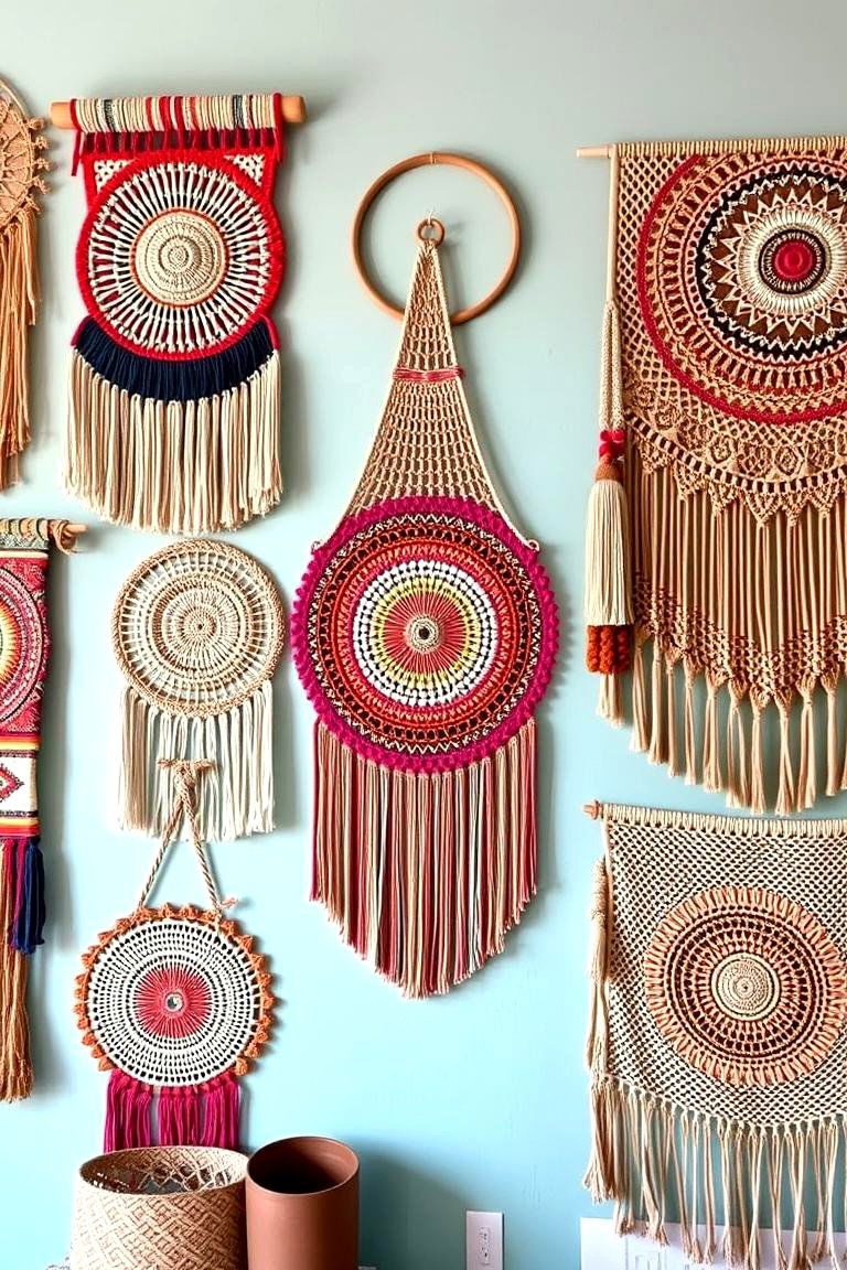 Boho Wall Hangings - 24 Bohemian Home Office Ideas