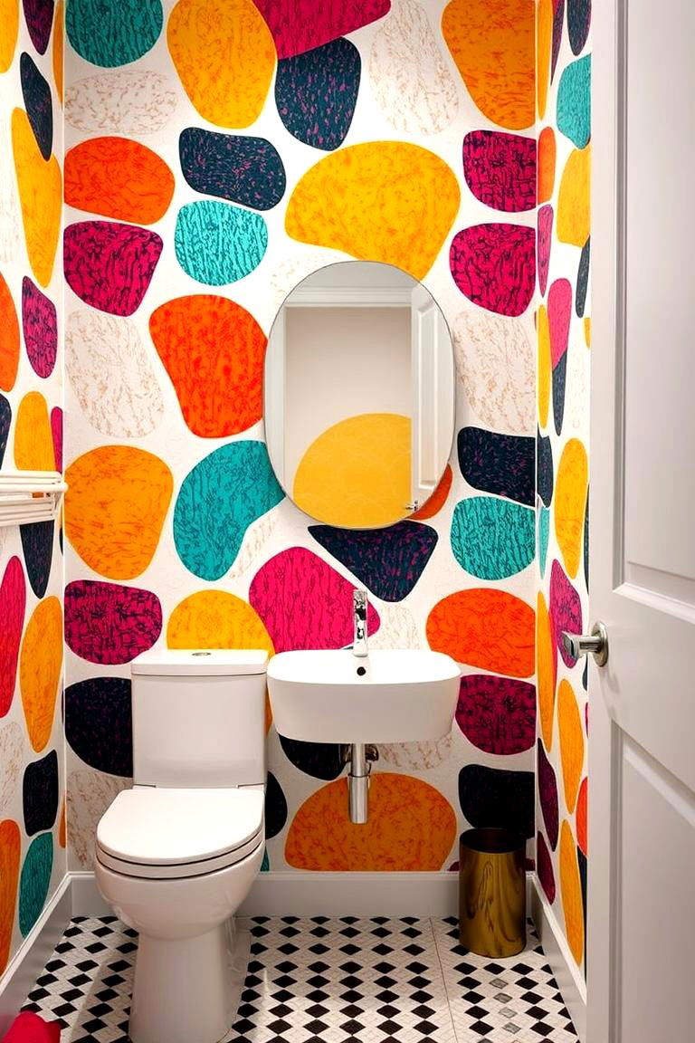Bold Abstract Patterns - 24 Bathroom Wallpaper Ideas