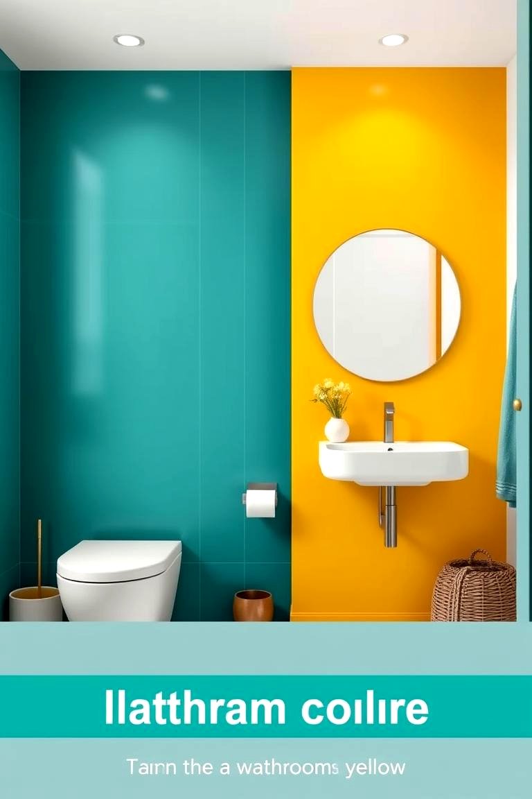 Bold Accent Colors - 24 Mid-century Modern Bathroom Ideas